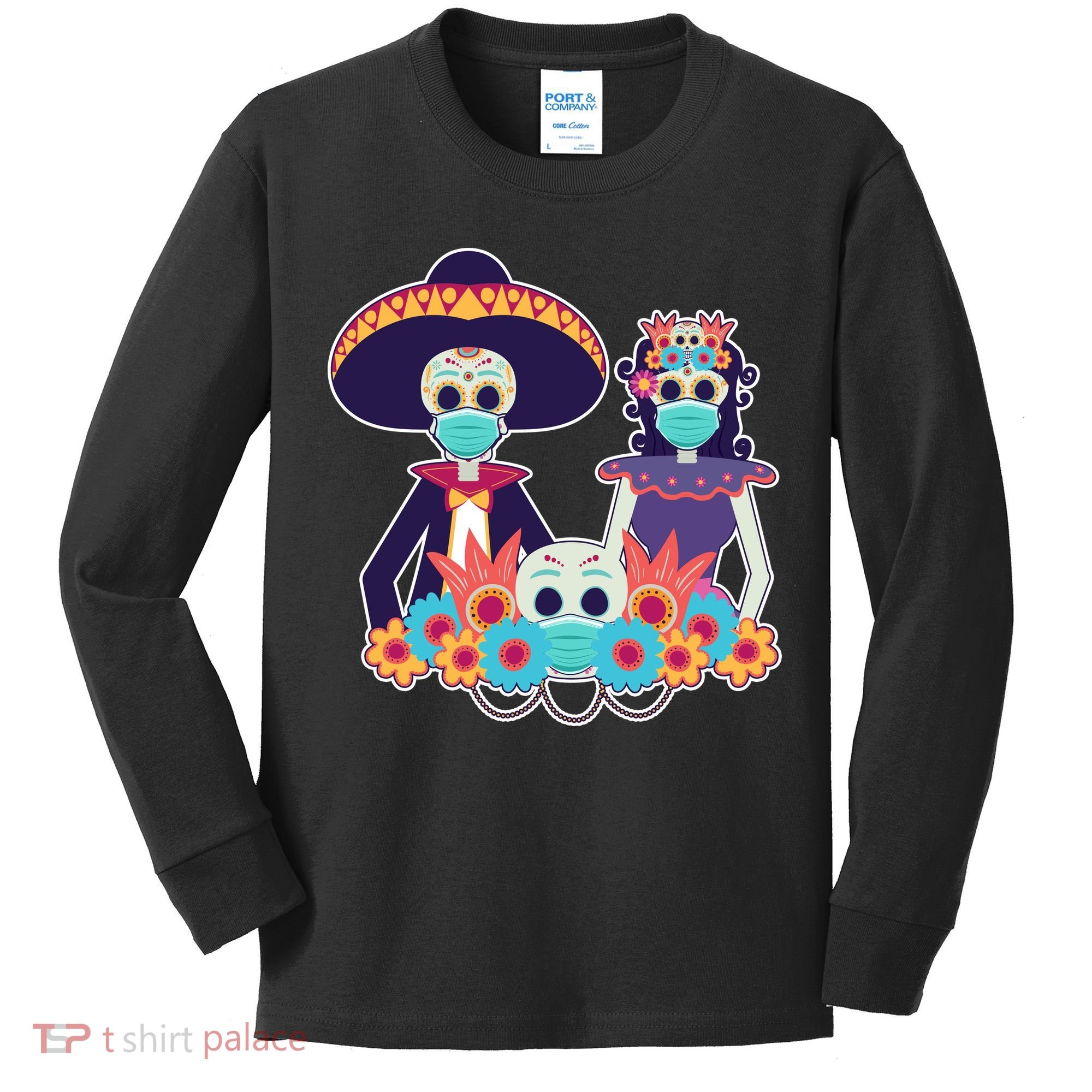 Day Of The Dead Dia De Los Muertos Quarantine Kids Long Sleeve Shirt