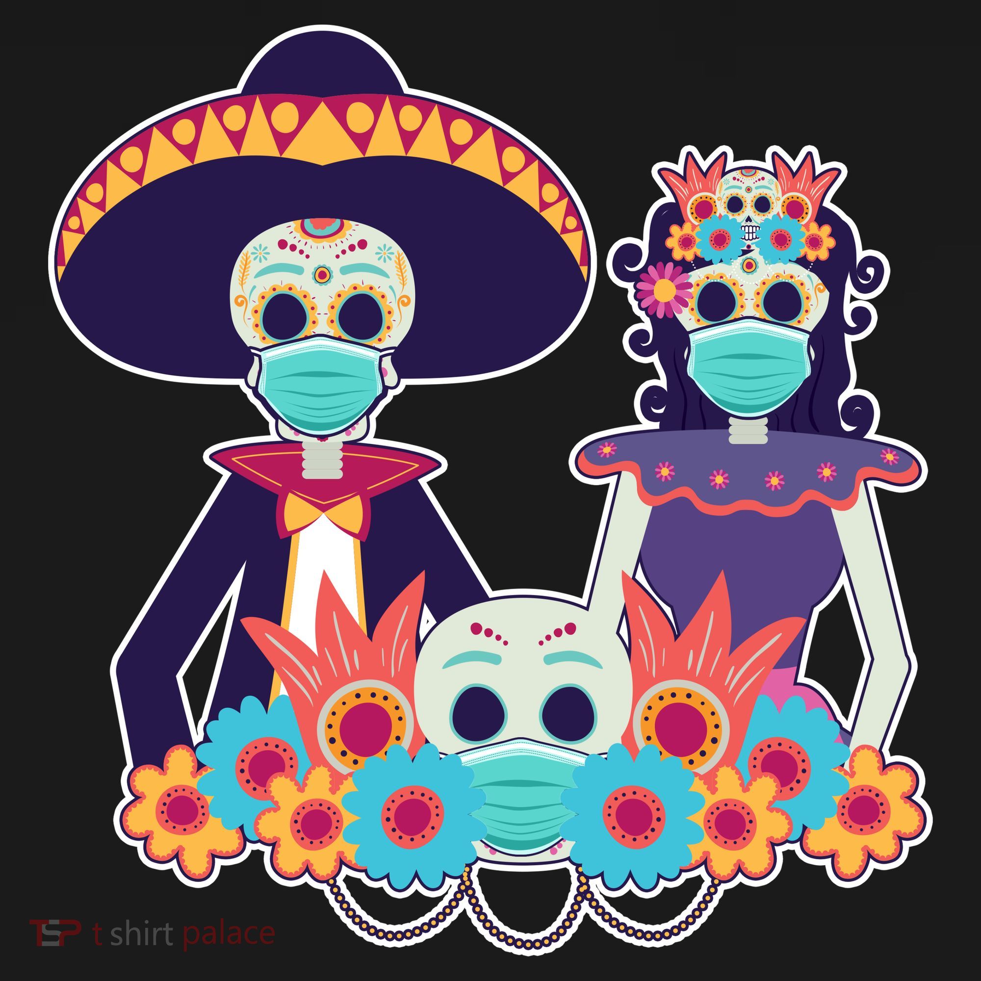 Day Of The Dead Dia De Los Muertos Quarantine Kids T-Shirt