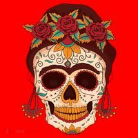 Day Of The Dead Female Santa Hat thumb 1