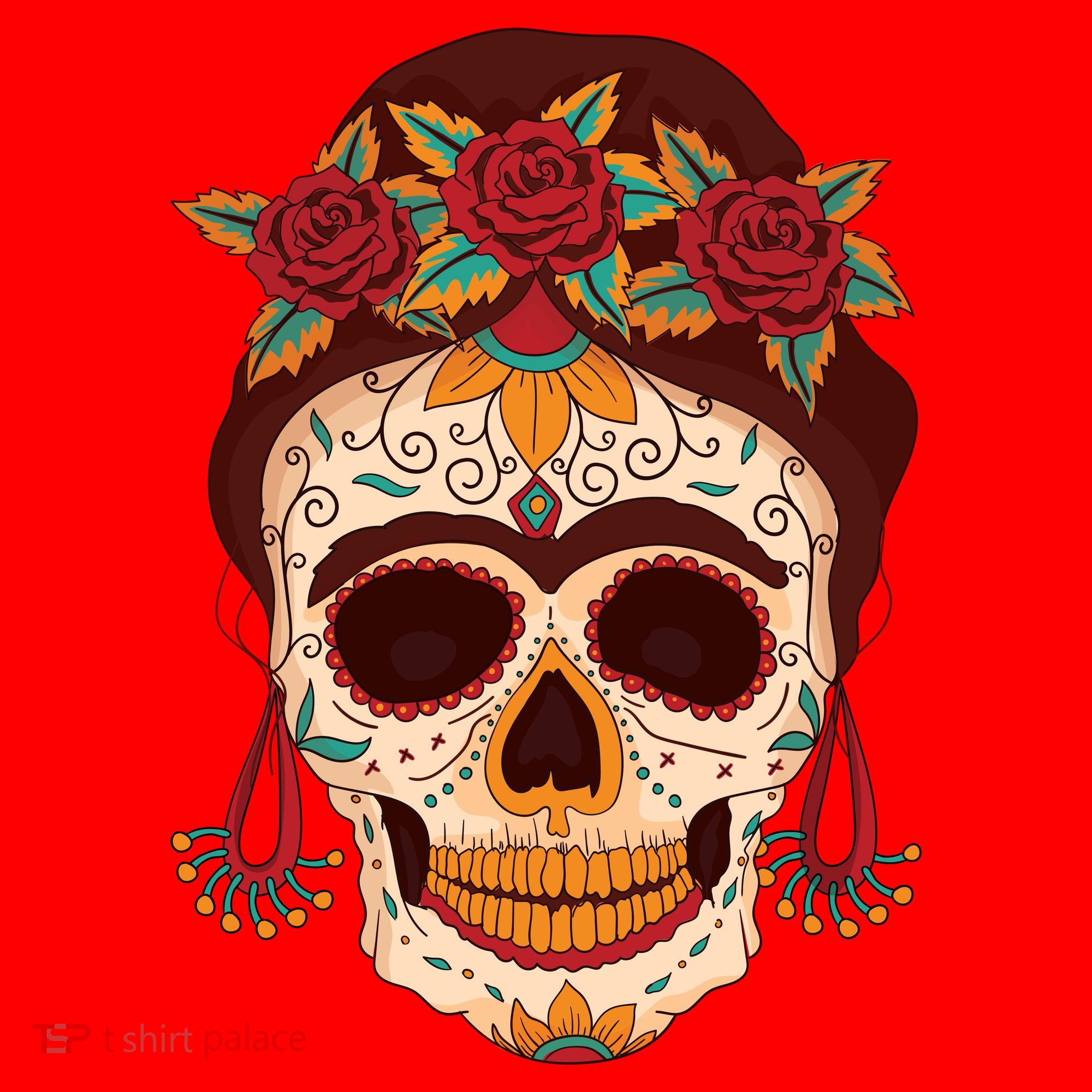 Day Of The Dead Female Santa Hat