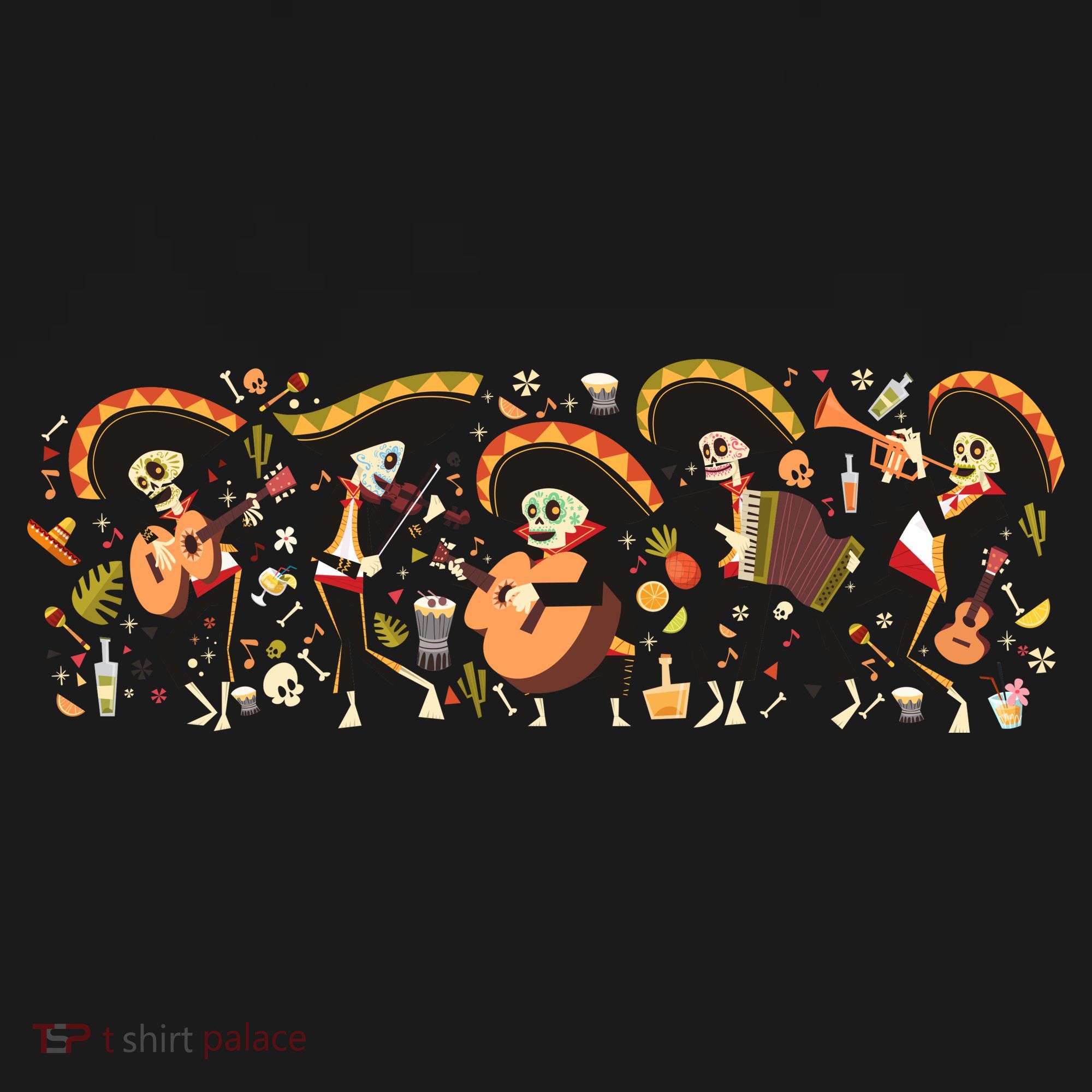 Day Of The dead Mariachi  Toddler T-Shirt