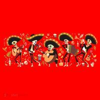 Day Of The dead Mariachi  Santa Hat thumb 1