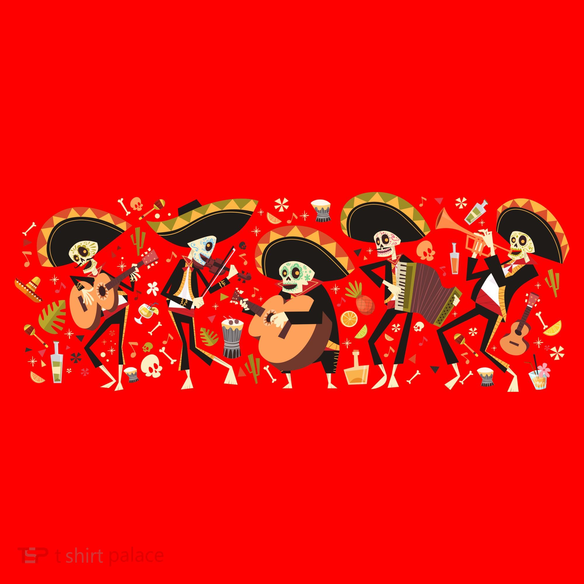 Day Of The dead Mariachi  Santa Hat