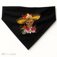 Day Of The Dead Mexican Skull USA-Made Doggie Bandana thumb 0