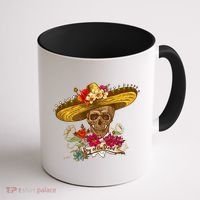 Day Of The Dead Mexican Skull Coffee Mug thumb 1