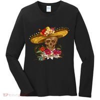 Day Of The Dead Mexican Skull Women's Long Sleeve Shirt thumb 0