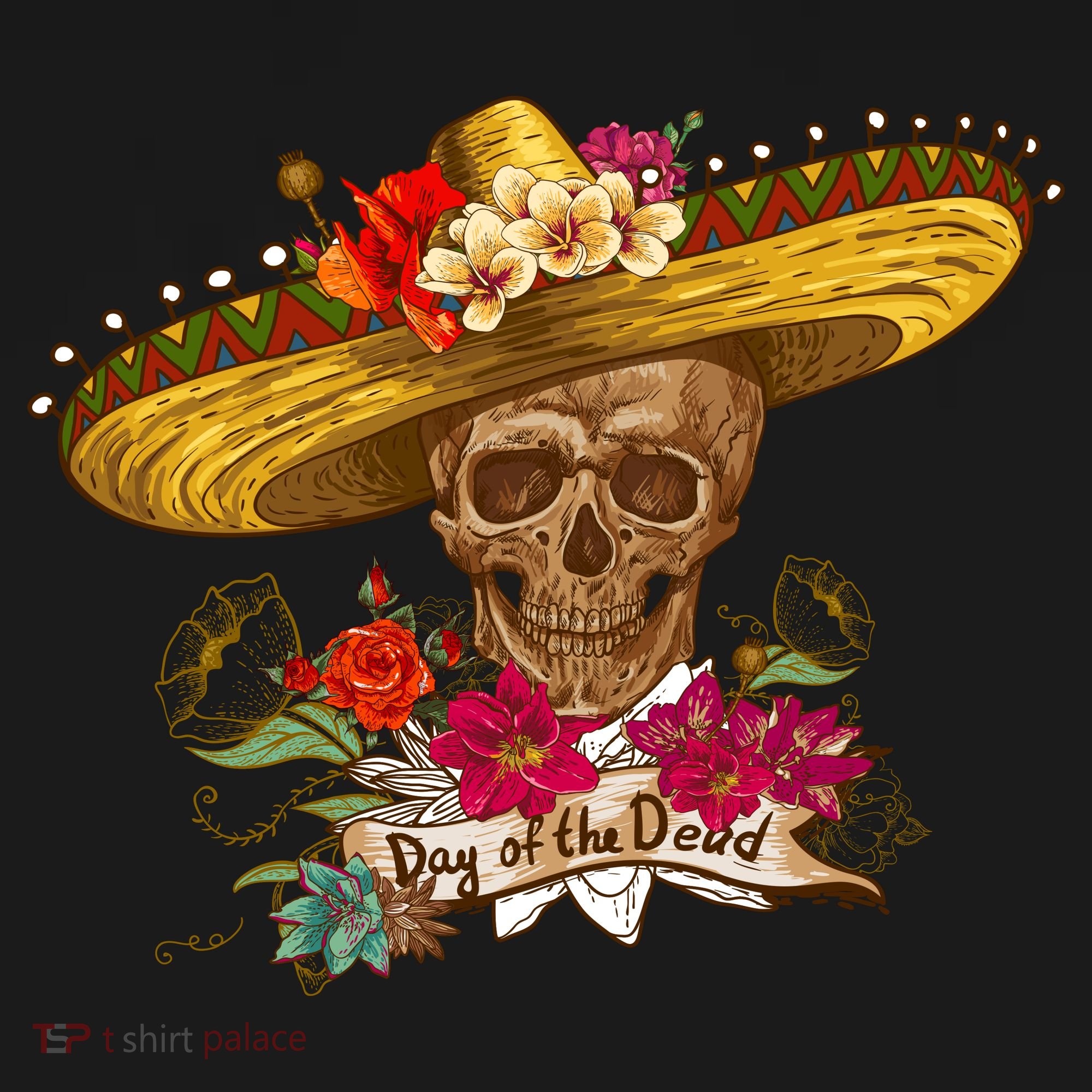 Day Of The Dead Mexican Skull Women's T-Shirt