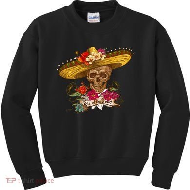 Day Of The Dead Mexican Skull Kids Sweatshirt