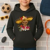Day Of The Dead Mexican Skull Kids Hoodie thumb 2