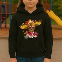 Day Of The Dead Mexican Skull Kids Hoodie thumb 3