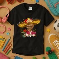 Day Of The Dead Mexican Skull Kids T-Shirt thumb 3