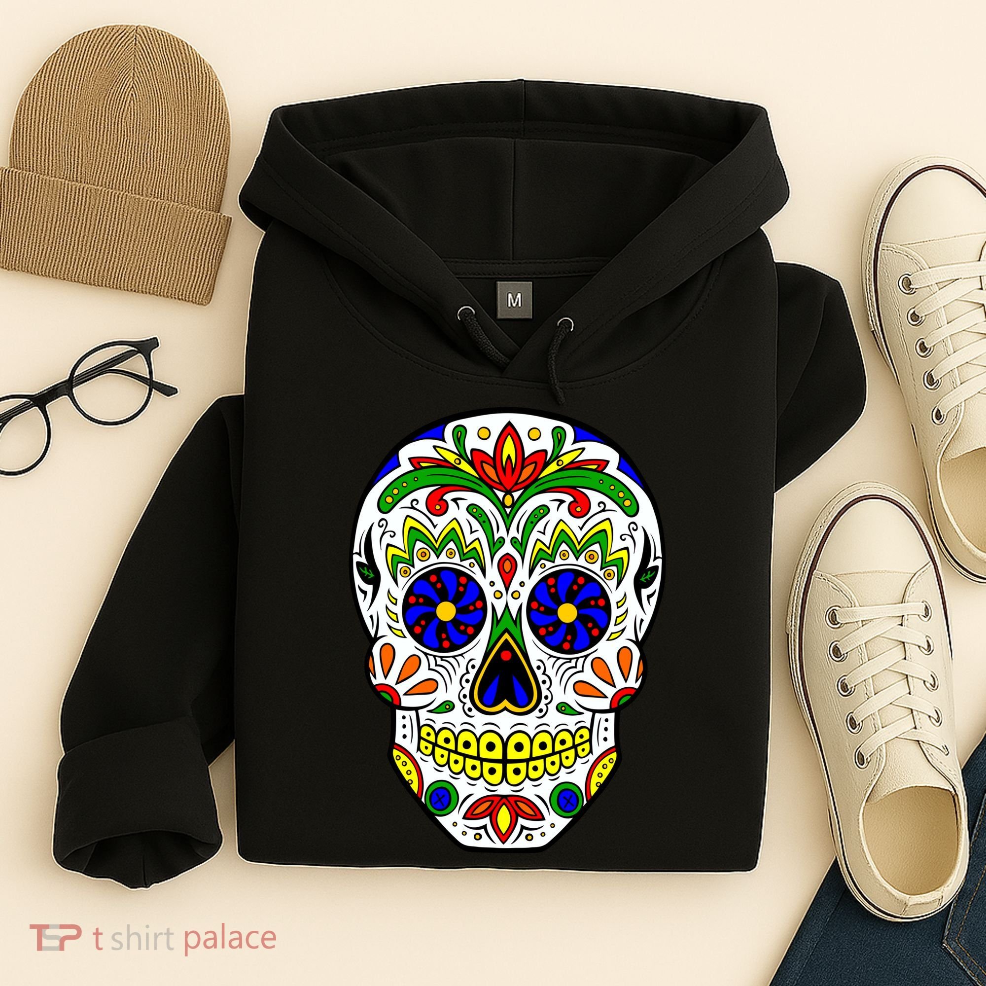 Day of the Dead Skull dia de los Muertos Hoodie