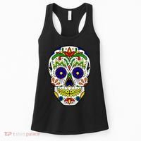 Day of the Dead Skull dia de los Muertos Women's Tank Top thumb 0