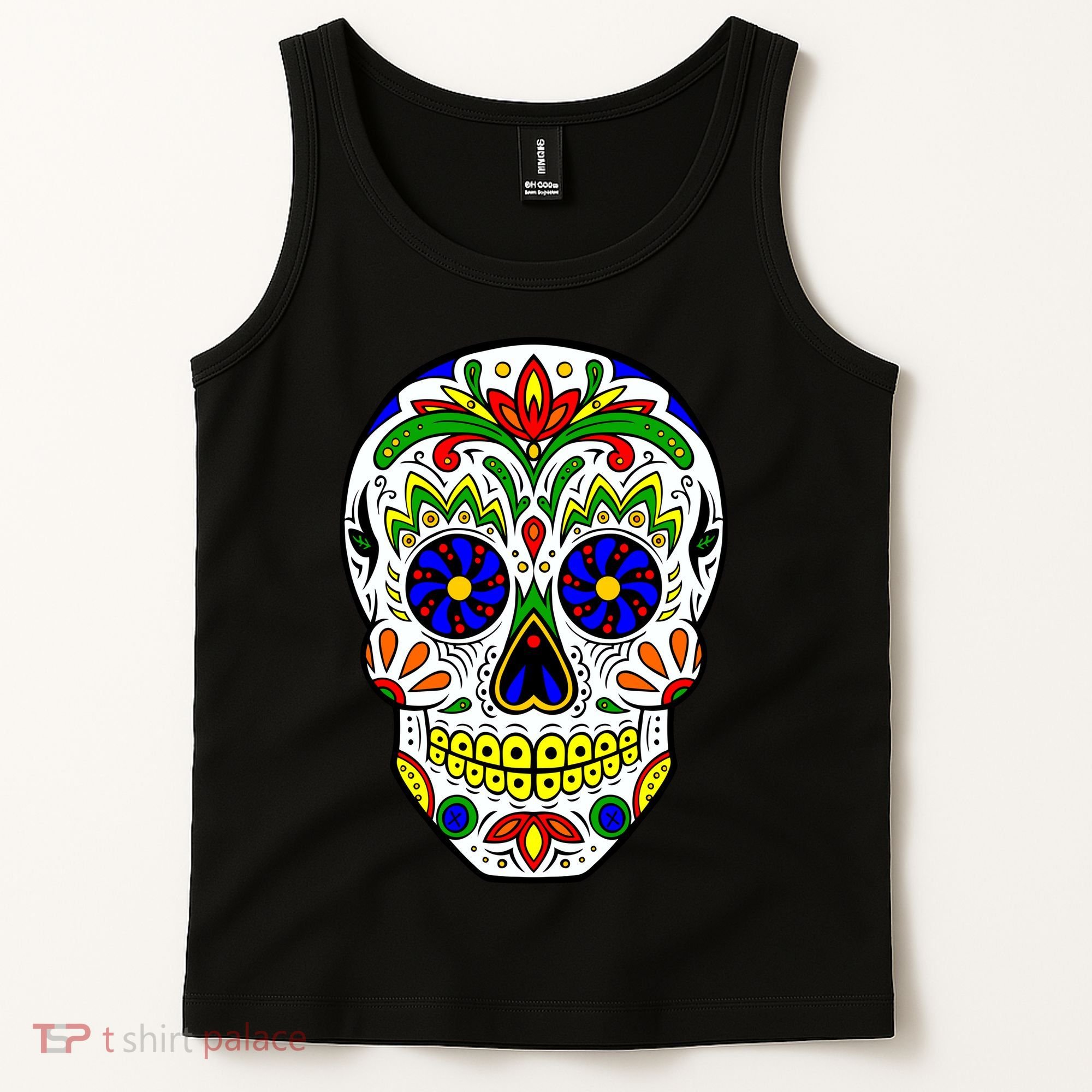 Day of the Dead Skull dia de los Muertos Tank Top