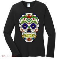 Day of the Dead Skull dia de los Muertos Women's Long Sleeve Shirt thumb 0