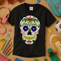 Day of the Dead Skull dia de los Muertos Kids T-Shirt thumb 3