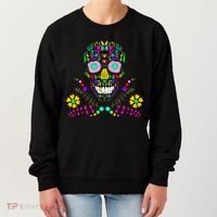 Day of The Dead Skull Flower Glasses Women's Sweatshirt thumb 0