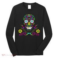 Day of The Dead Skull Flower Glasses Long Sleeve Shirt thumb 0