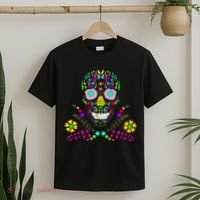 Day of The Dead Skull Flower Glasses T-Shirt thumb 2