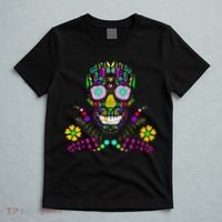 Day of The Dead Skull Flower Glasses T-Shirt thumb 5