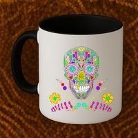 Day of The Dead Skull Flower Glasses Coffee Mug thumb 2