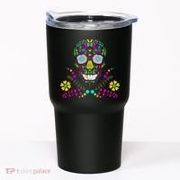 Day of The Dead Skull Flower Glasses Tumbler thumb 0