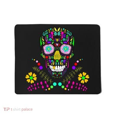 Day of The Dead Skull Flower Glasses Mousepad