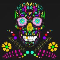 Day of The Dead Skull Flower Glasses Ornament thumb 1