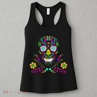 Day of The Dead Skull Flower Glasses Women's Tank Top thumb 3