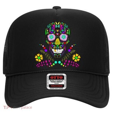 Day of The Dead Skull Flower Glasses Hat