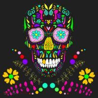Day of The Dead Skull Flower Glasses Hat thumb 2