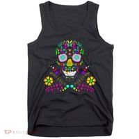 Day of The Dead Skull Flower Glasses Tank Top thumb 0