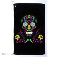 Day of The Dead Skull Flower Glasses Golf Towel thumb 0