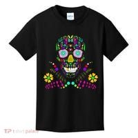 Day of The Dead Skull Flower Glasses Kids T-Shirt thumb 0