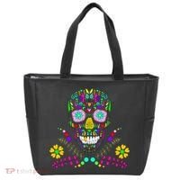 Day of The Dead Skull Flower Glasses Tote Bag thumb 0