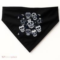 Day Of The Dead Skull Mash Up USA-Made Doggie Bandana thumb 0