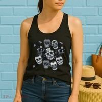 Day Of The Dead Skull Mash Up Women's Tank Top thumb 2