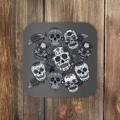 Day Of The Dead Skull Mash Up Coaster