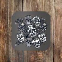 Day Of The Dead Skull Mash Up Coaster thumb 0