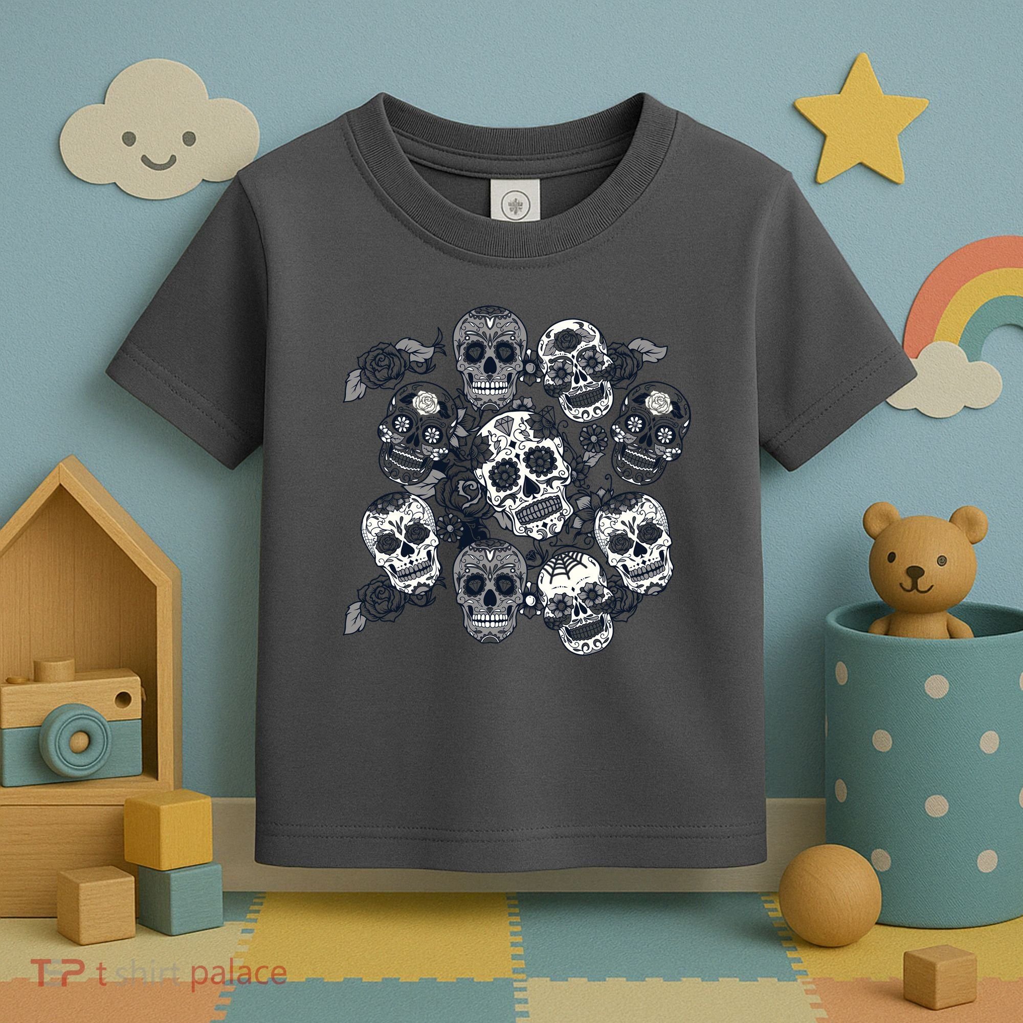 Day Of The Dead Skull Mash Up Toddler T-Shirt