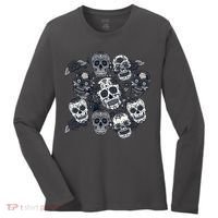 Day Of The Dead Skull Mash Up Women's Long Sleeve Shirt thumb 0