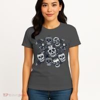 Day Of The Dead Skull Mash Up Women's T-Shirt thumb 4