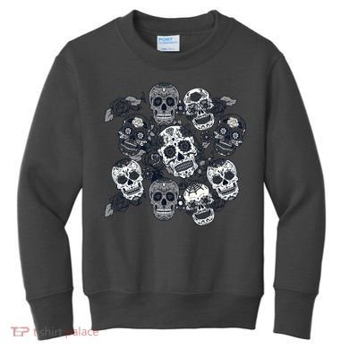 Day Of The Dead Skull Mash Up Kids Sweatshirt