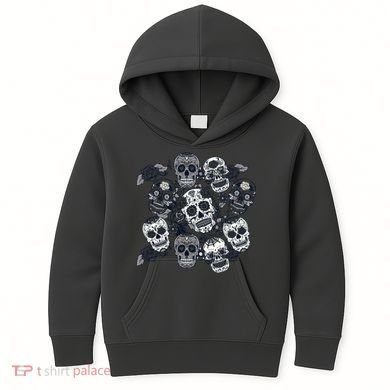 Day Of The Dead Skull Mash Up Kids Hoodie