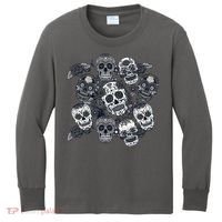 Day Of The Dead Skull Mash Up Kids Long Sleeve Shirt thumb 0