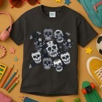 Day Of The Dead Skull Mash Up Kids T-Shirt thumb 3