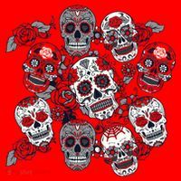 Day Of The Dead Skull Mash Up Santa Hat thumb 1