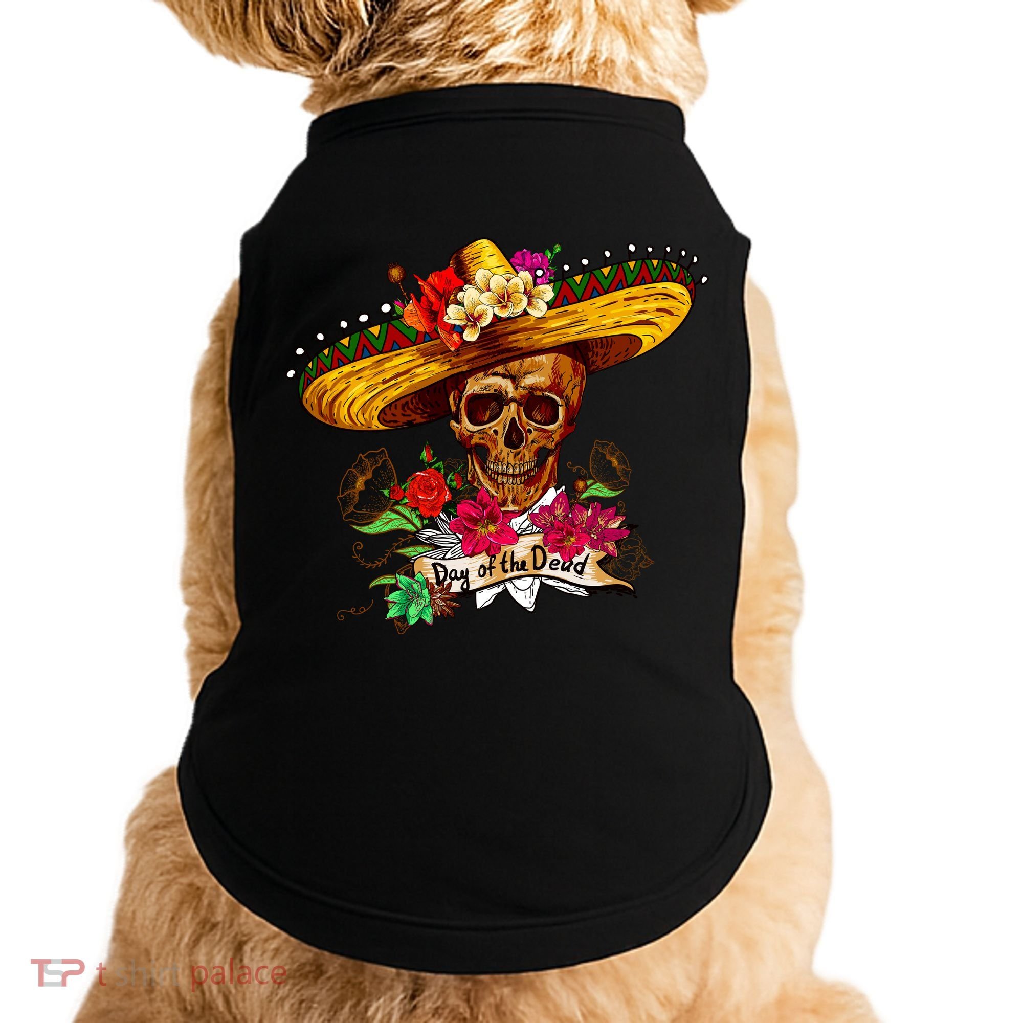 Day of the Dead Sugar Skull Sombrero Doggie Tank