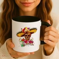 Day of the Dead Sugar Skull Sombrero Coffee Mug thumb 3