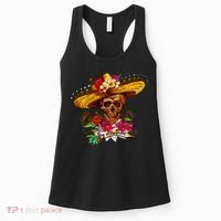 Day of the Dead Sugar Skull Sombrero Women's Tank Top thumb 0